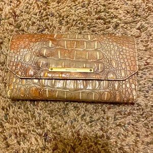 Brahmin large wallet, golds/tans